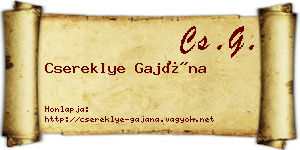 Csereklye Gajána névjegykártya